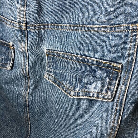 Honey Punch High Waisted Cutoff Jean Skirt - Picture 4 of 6